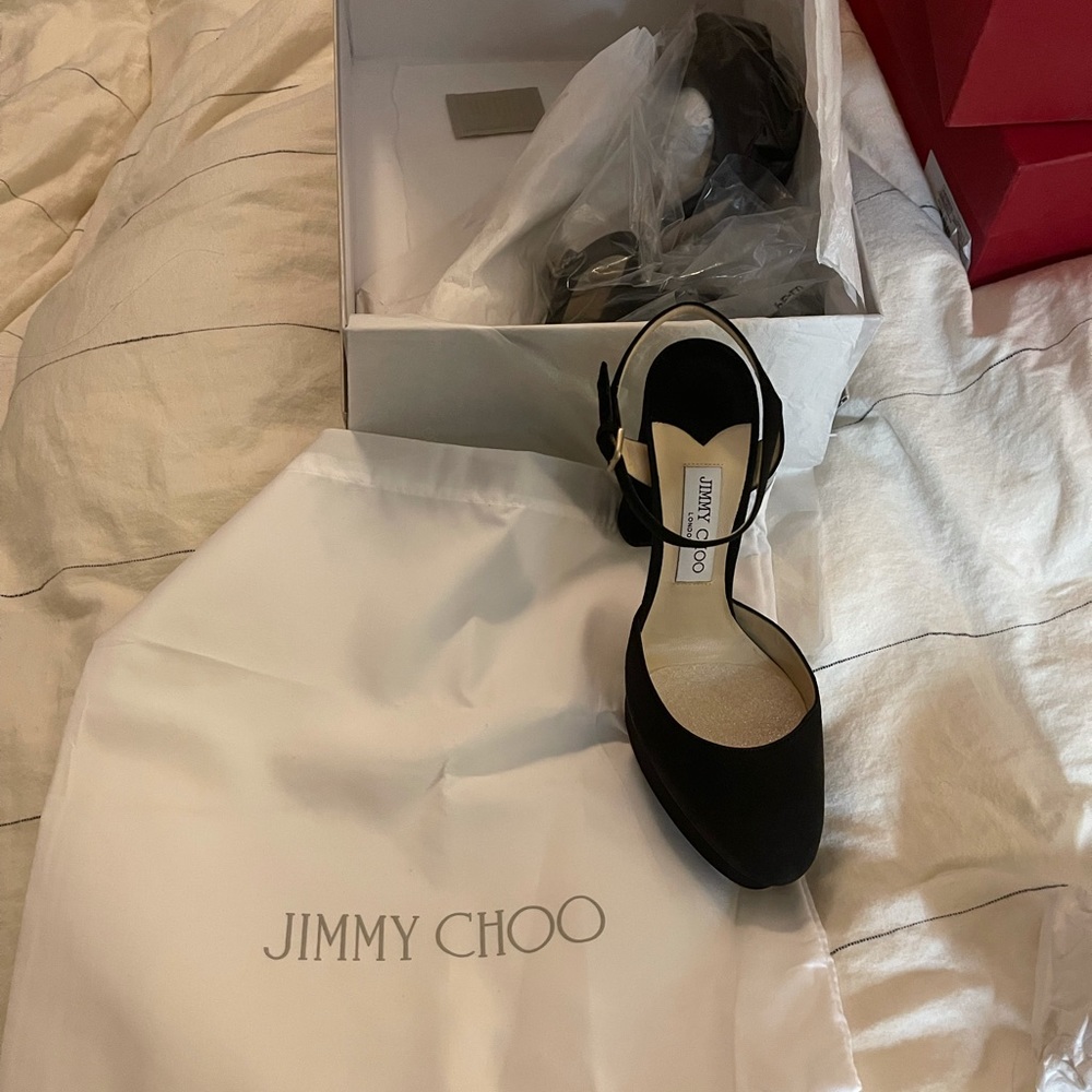 Jimmy choo platform suede sandal